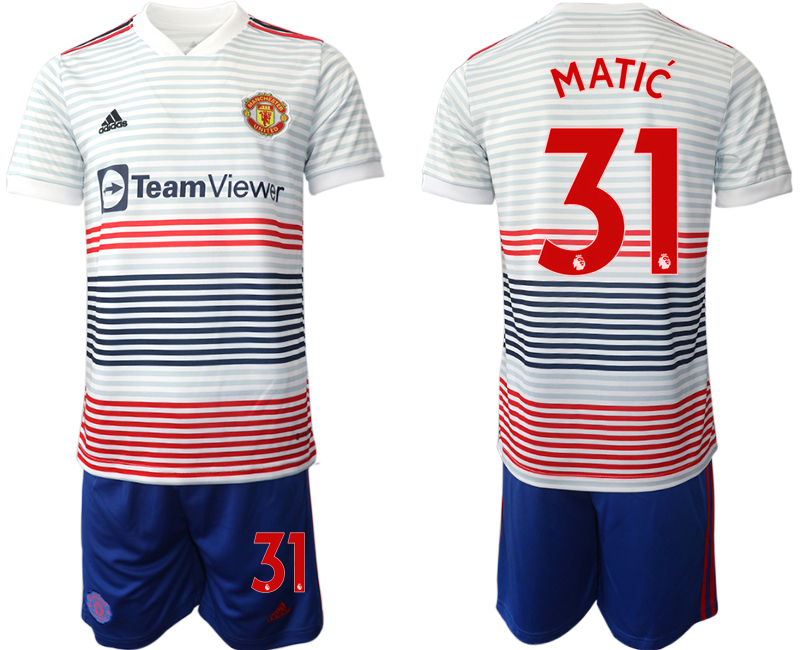 Men 2022-2023 Club Manchester United away white 31 Adidas Soccer Jersey